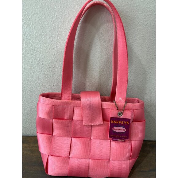 Harvey's Seatbelt Bag Pink With Hearts Lining Handbag Purse - Picture 2 of 11